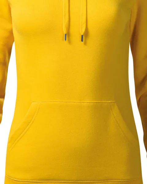 Dámská mikina bez zipu s kapucí - Zúžený střih s bočními švy