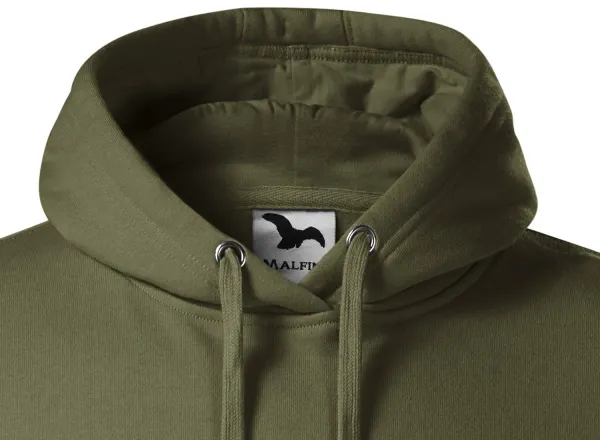 Pánská mikina bez zipu s kapucí - Kapuce se šňůrkami ke stažení