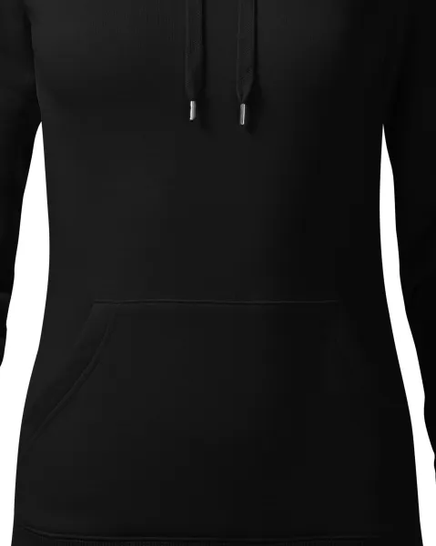 Dámská mikina bez zipu s kapucí - Zúžený střih s bočními švy