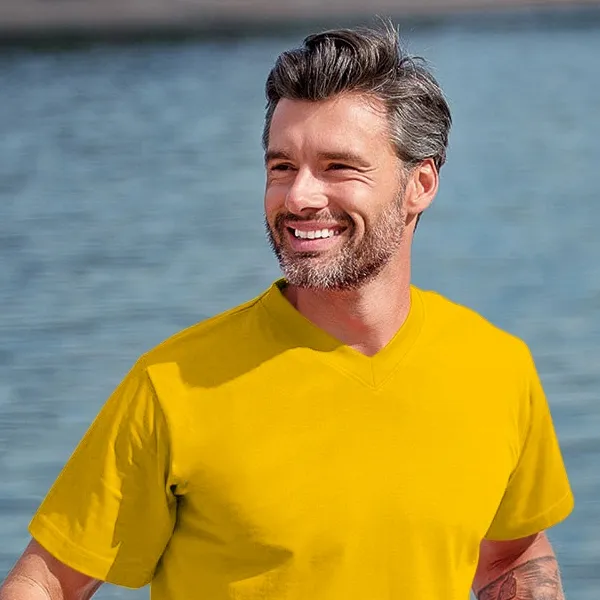 Tričko s krátkým rukávem, středně hrubé - Výstřih do V