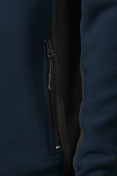 Pánská fleecová bunda kontrastní - Praktické kapsy se zipem