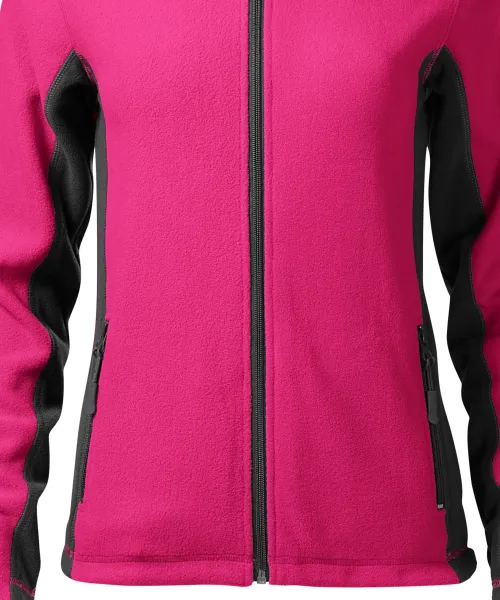 Dámská fleecová bunda kontrastní - Jemně zúžený střih