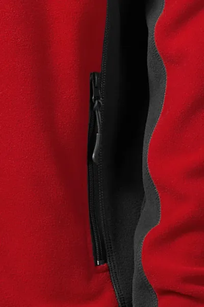 Pánská fleecová bunda kontrastní - Praktické kapsy se zipem