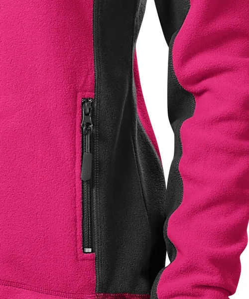 Dámská fleecová bunda kontrastní - Praktické kapsy se zipem