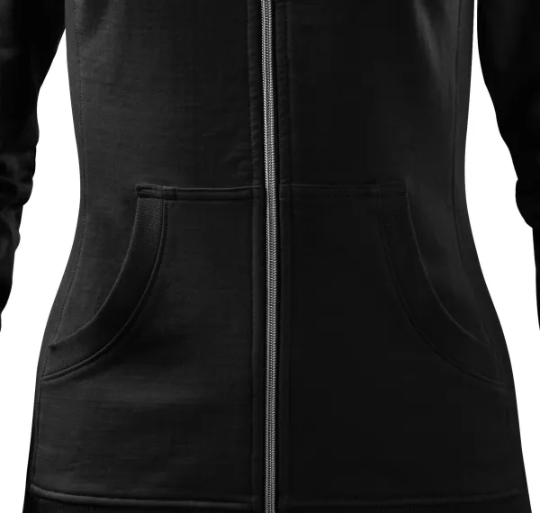 Dámská mikina bez kapuce - Zúžený střih s bočními švy