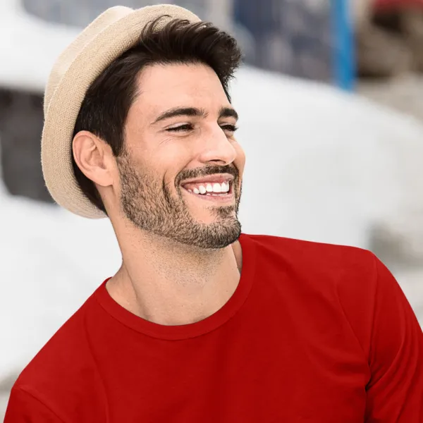 Pánské triko s dlouhým rukávem - Klasický kulatý výstřih