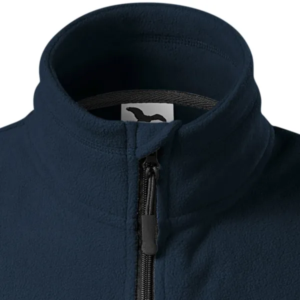 Fleecová vesta kontrastní - Zapínání na zip až ke bradě