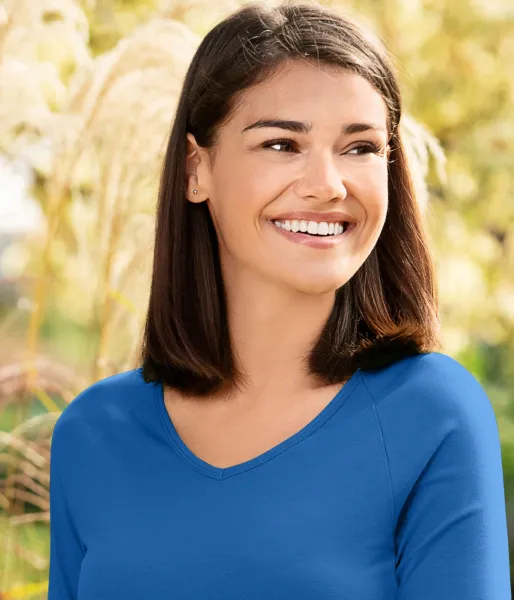 Dámské triko zúžené, V-výstřih - Hluboký výstřih do V