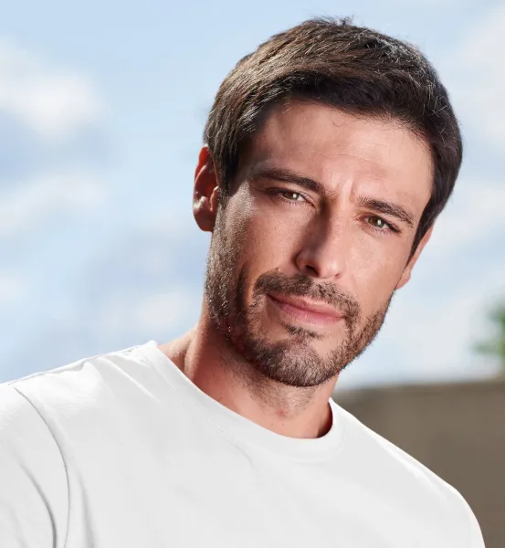 Pánské triko jednoduché - Klasický kulatý výstřih