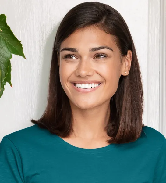 Dámské triko, strukturovaná organická bavlna - Klasický kulatý výstřih