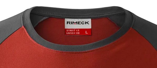 Pánské triko s dlouhým rukávem, kontrastní - Klasický kulatý výstřih