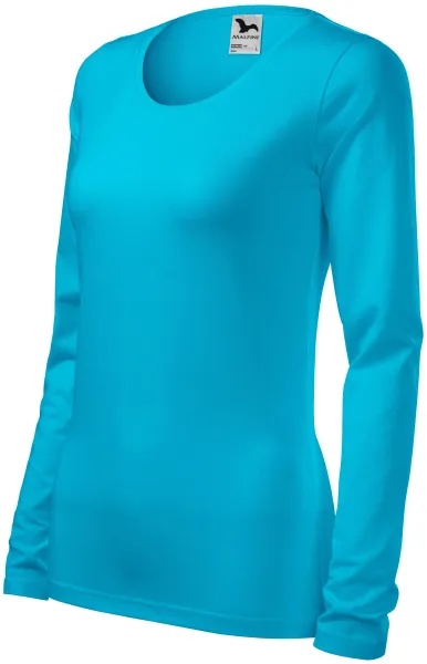 Dámské triko přiléhavé s dlouhým rukávem - Pohodlné bavlněné dámské tričko