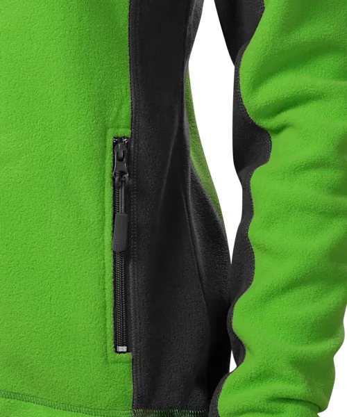 Dámská fleecová bunda kontrastní - Praktické kapsy se zipem