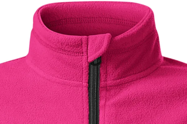 Dětská fleecová bunda kontrastní - Zapínání na zip až ke bradě