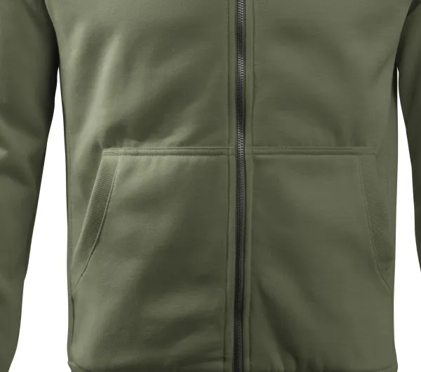 Pánská mikina jednoduchá bez kapuce - Volný střih s bočními švy