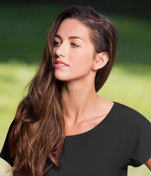 Dámské splývavé tričko/šaty - Hlubší kulatý výstřih