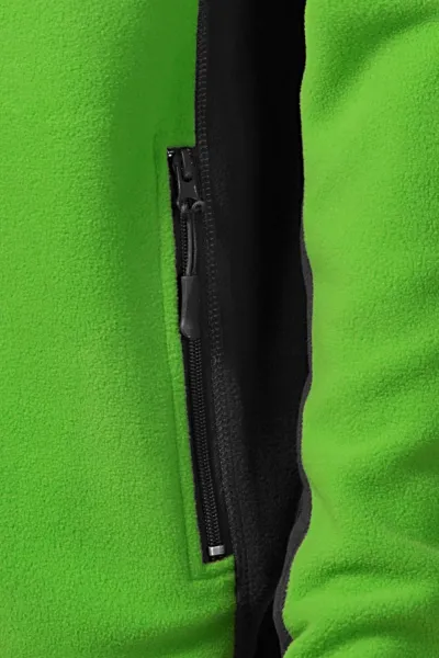 Pánská fleecová bunda kontrastní - Praktické kapsy se zipem