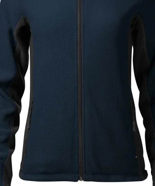 Dámská fleecová bunda kontrastní - Jemně zúžený střih