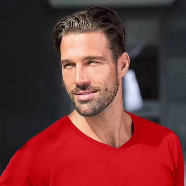 Pánské přiléhavé tričko - Výstřih do V