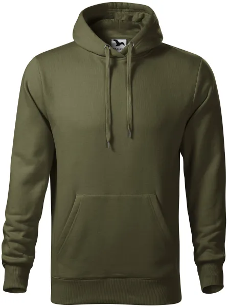 Pánská mikina bez zipu s kapucí - Volný střih s bočními švy