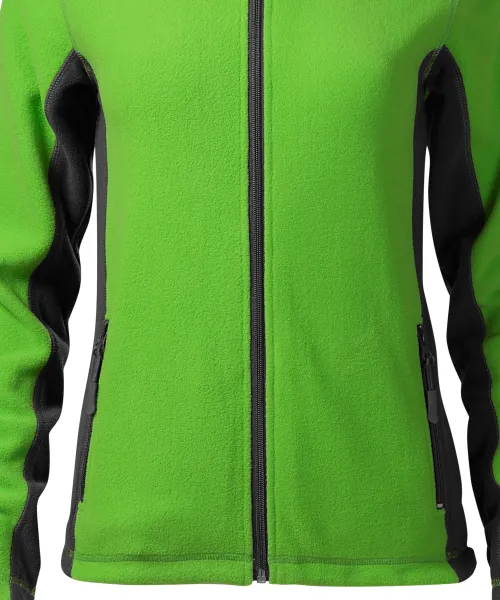 Dámská fleecová bunda kontrastní - Jemně zúžený střih