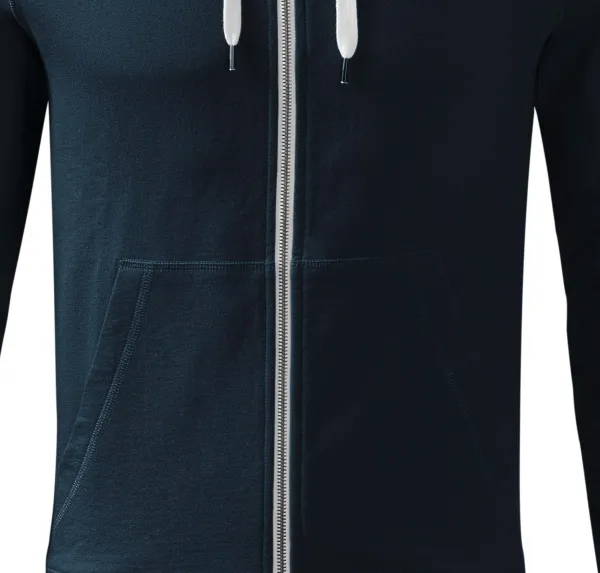 Pánská mikina kontrastní, s kapucí - Volný střih s bočními švy