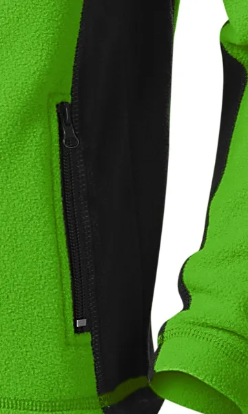 Dětská fleecová bunda kontrastní - Praktické kapsy se zipem