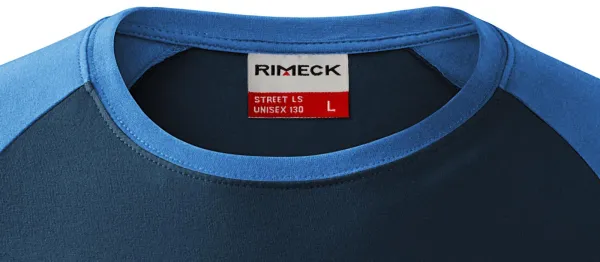 Pánské triko s dlouhým rukávem, kontrastní - Klasický kulatý výstřih