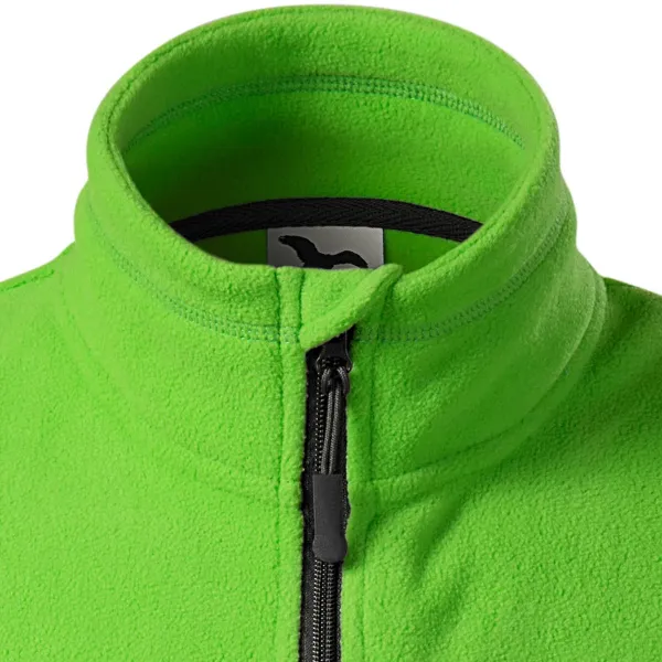 Fleecová vesta kontrastní - Zapínání na zip až ke bradě