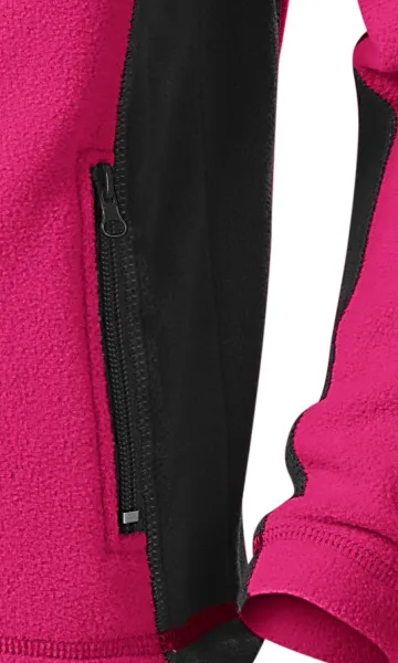 Dětská fleecová bunda kontrastní - Praktické kapsy se zipem