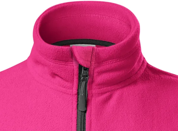 Dámská fleecová bunda kontrastní - Zapínání na zip až ke bradě