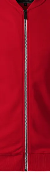 Pánská mikina se skrytými kapsami - Bílý kovový zip