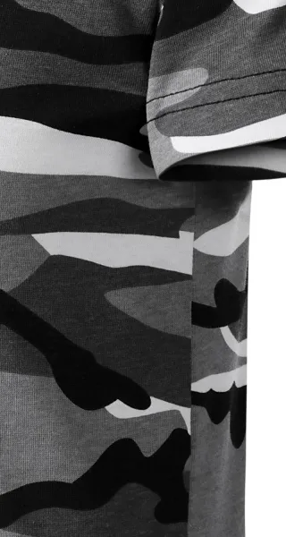 Dětské tričko maskáčové - Střih s bočními švy