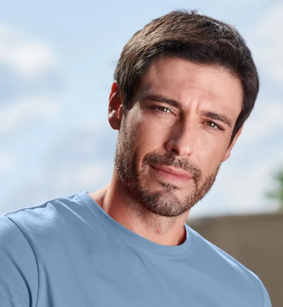 Pánské triko jednoduché - Klasický kulatý výstřih