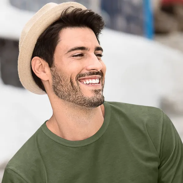 Pánské triko s dlouhým rukávem - Klasický kulatý výstřih