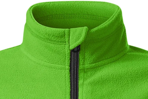 Dětská fleecová bunda kontrastní - Zapínání na zip až ke bradě