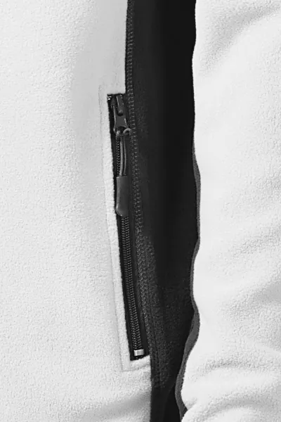 Pánská fleecová bunda kontrastní - Praktické kapsy se zipem