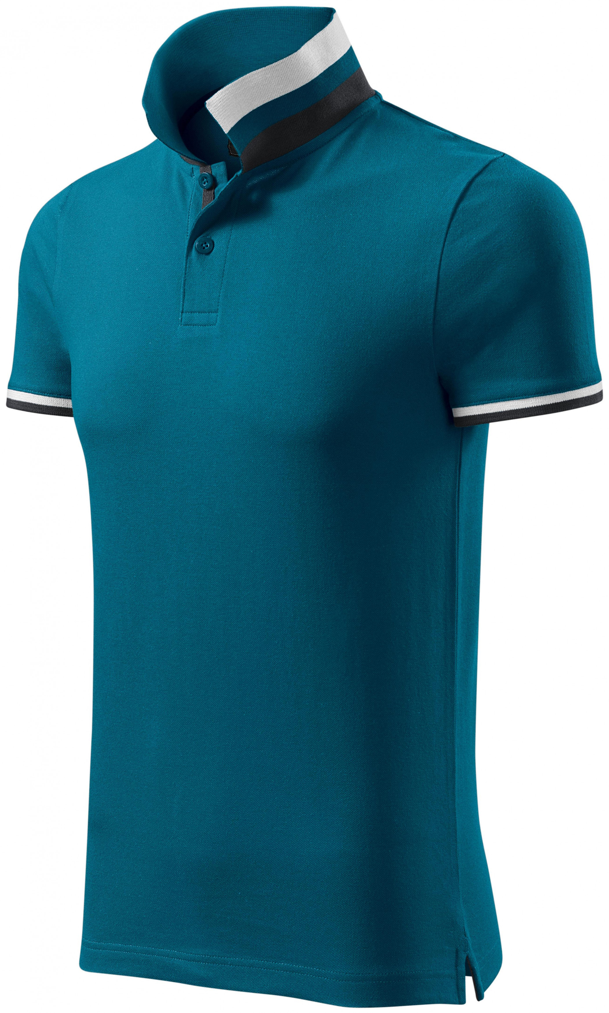 Pánská polokošile s límcem nahoru, petrol blue, 2XL